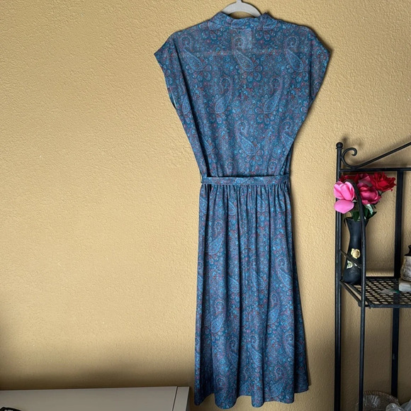 Vintage 70s JSE of California Sleeveless Belted Dress Tag Size 12 - Picture 6 of 10
